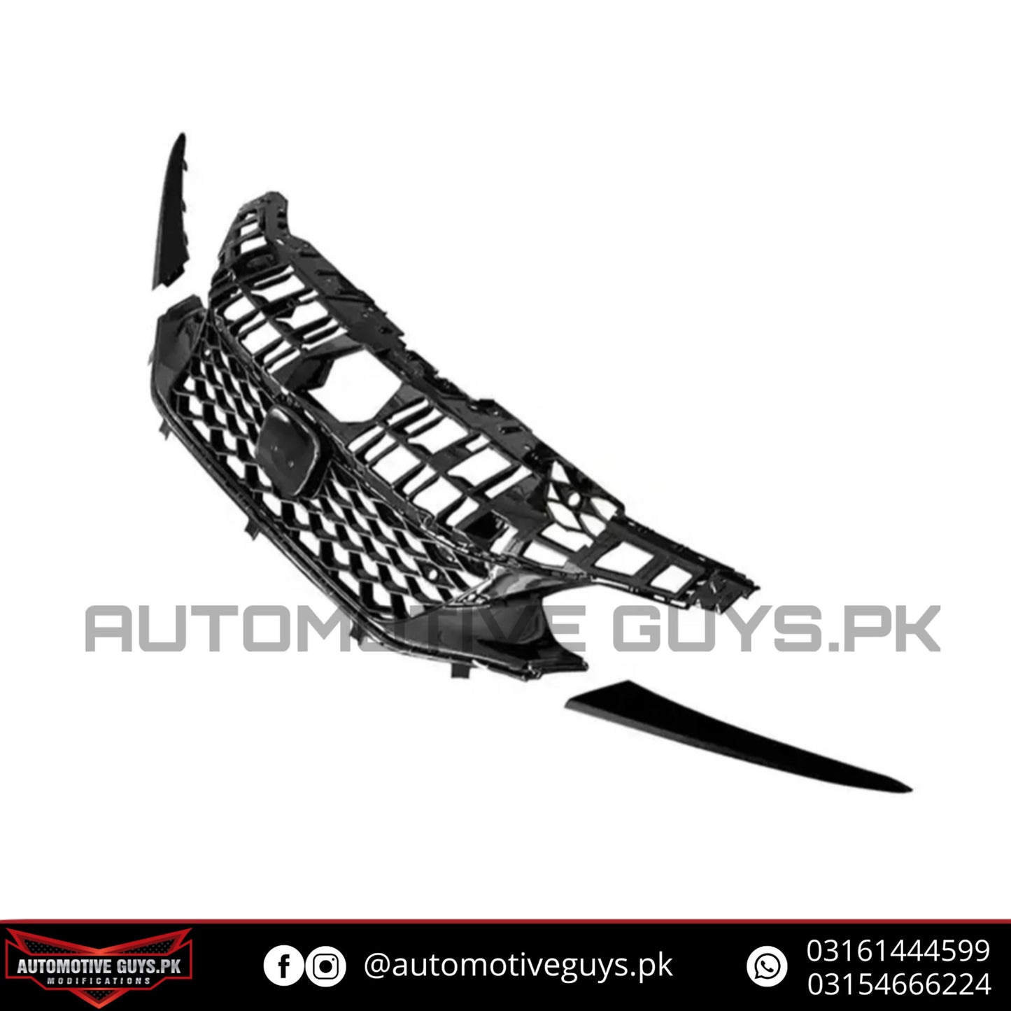 Honda Civic XI SI Front Grill 3pc - Civic 2022 - 2024 SI Front Grill - Glossy Black Grill For Civic XI