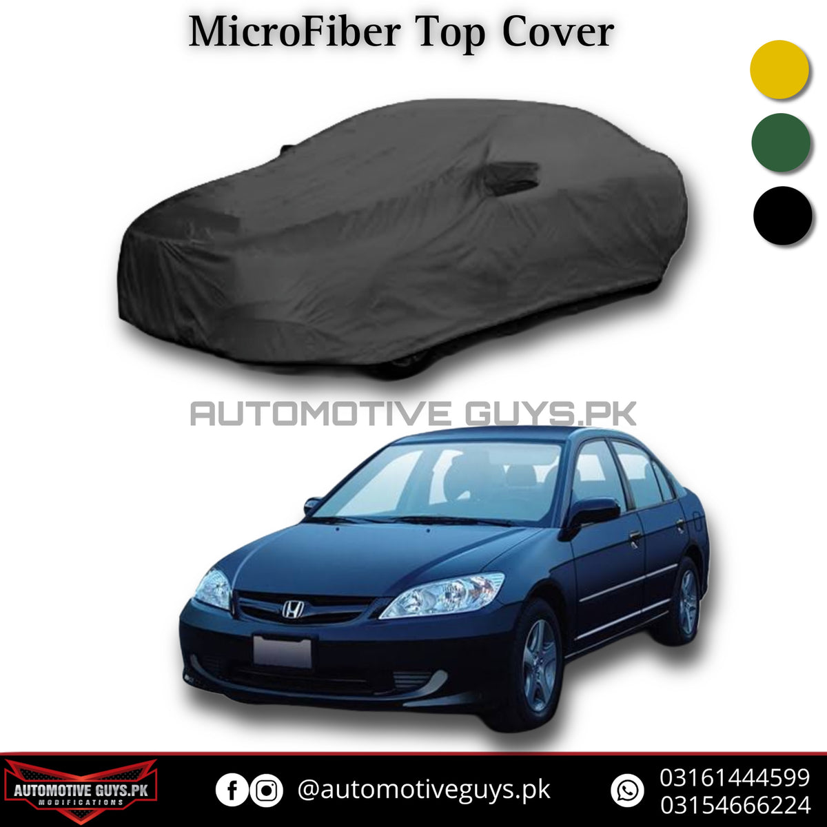 Honda Civic CF Microfiber Car Top Cover 2001 - 2006