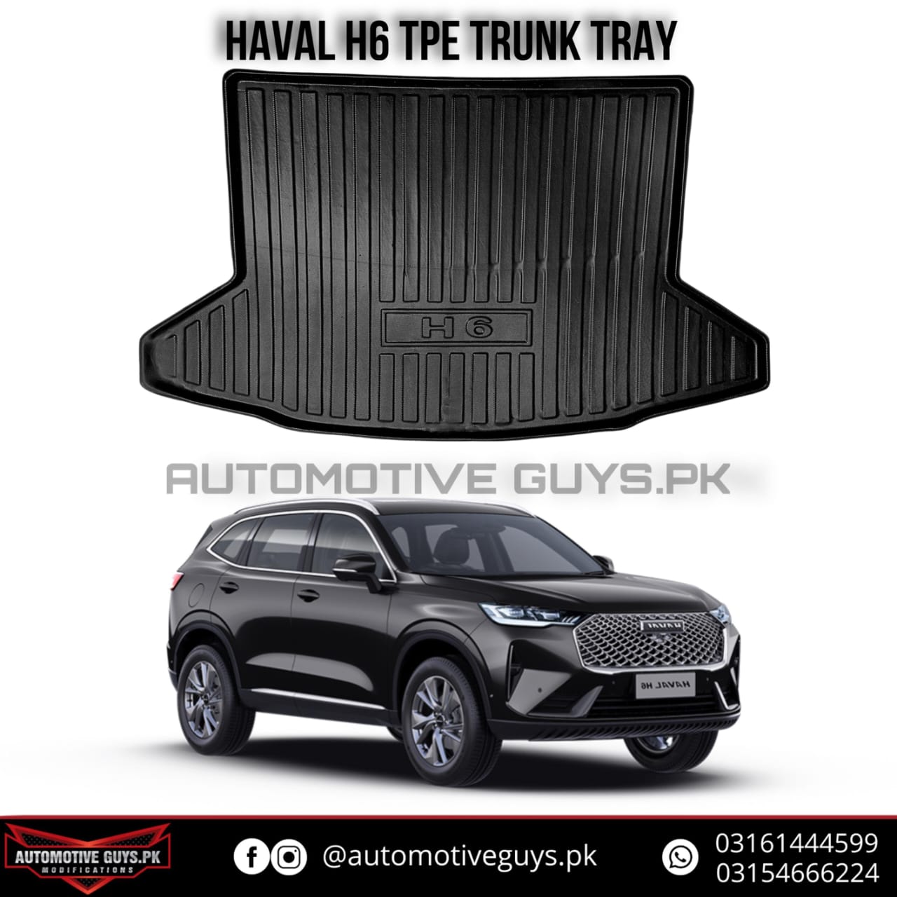 Haval H6 TPE Trunk Mat Tray - Haval H6 5D PVC Trunk Tray Mat