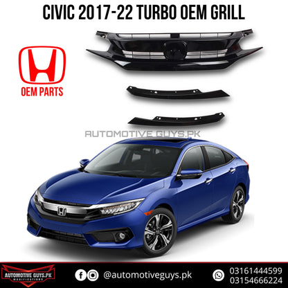 PIANO BLACK TURBO GRILL FOR CIVIC X 2017-21
