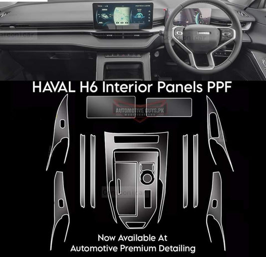 Haval H6 Interior Panels TPU PPF - Glossy Black Panels PPF - Self Healing PPF - Interior PPF