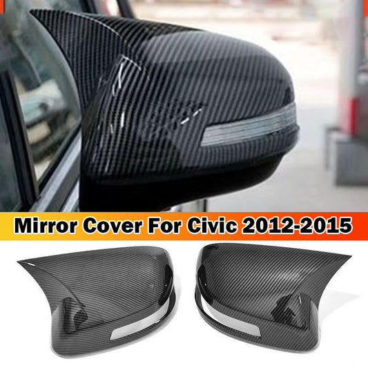 Honda Civic Rebirth 9th Gen 2012-2016 Batman Style Side Mirror Covers Carbon Fiber