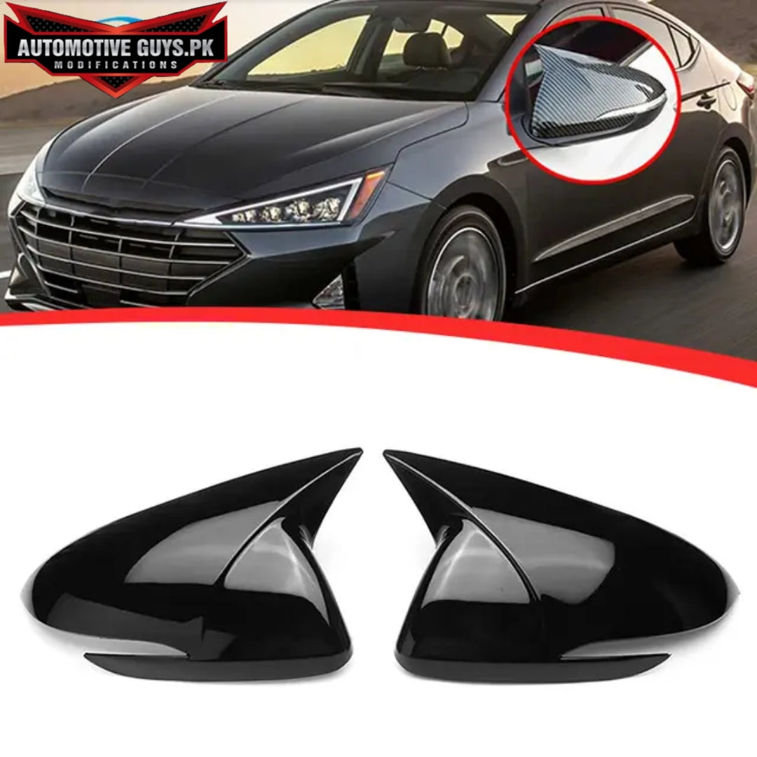 Hyundai Elantra 2020-2024 Glossy Black Side Mirror Covers Batman Style