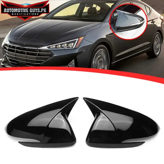 Hyundai Elantra 2020-2024 Glossy Black Side Mirror Covers Batman Style