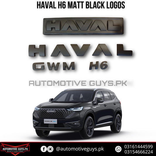 Haval H6 Matt Black Emblems - Matt Black Logos - Piano Black Logos